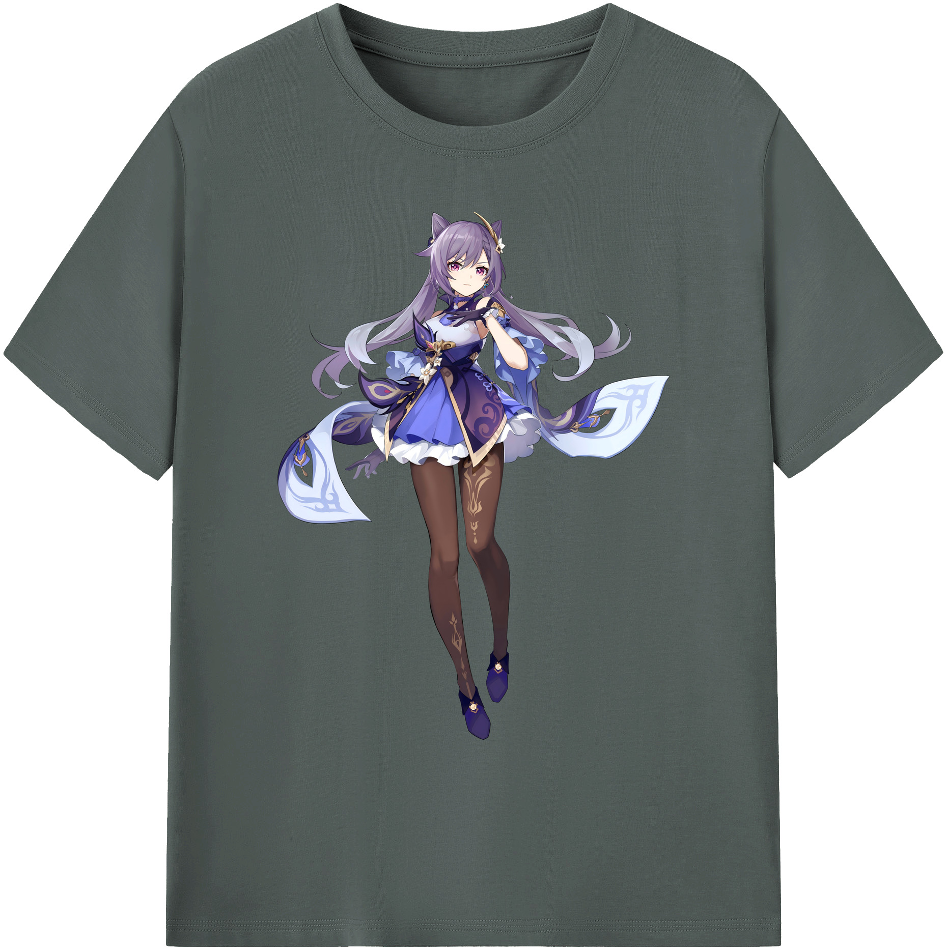 げんし神 刻晴 こくせい genshin Kokusei 綿100％ メンズ半袖Tシャツ｜肌触りやわらか＆通気性